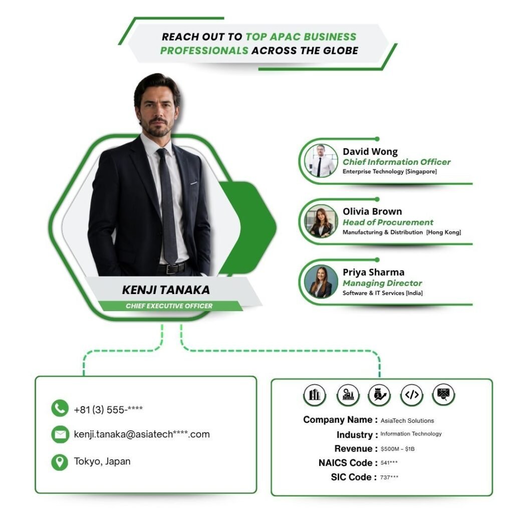 Reach Out to Top APAC Business Professionals Across the Globe