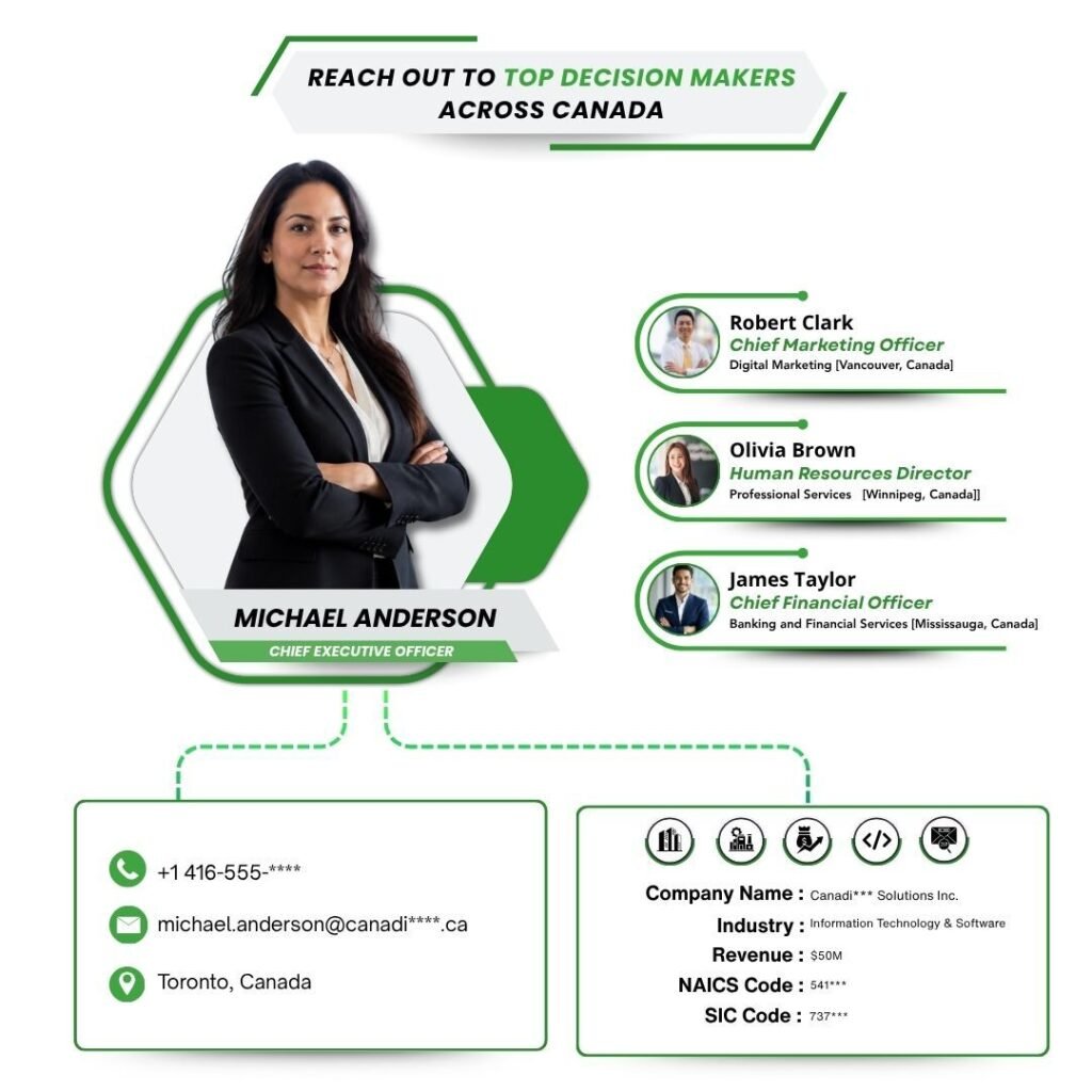 Reach Out to Top Decision Makers Across Canada